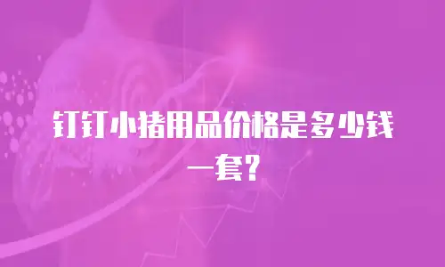 钉钉小猪用品价格是多少钱一套？