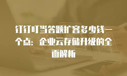 钉钉叮当答题扩容多少钱一个点：企业云存储升级的全面解析