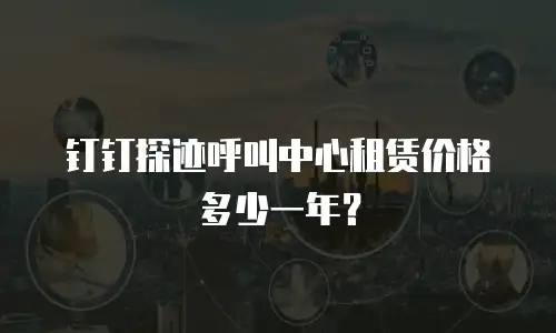 钉钉探迹呼叫中心租赁价格多少一年？