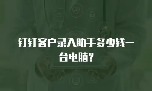 钉钉客户录入助手多少钱一台电脑？
