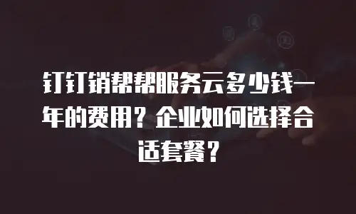 钉钉销帮帮服务云多少钱一年的费用？企业如何选择合适套餐？