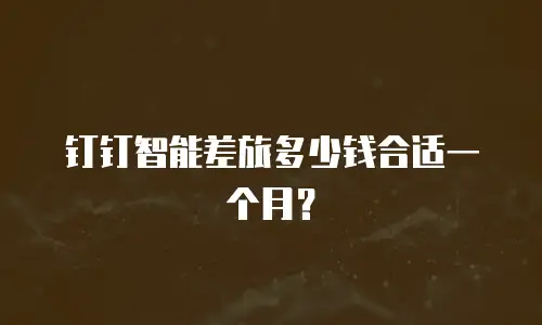 钉钉智能差旅多少钱合适一个月？