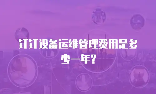 钉钉设备运维管理费用是多少一年？