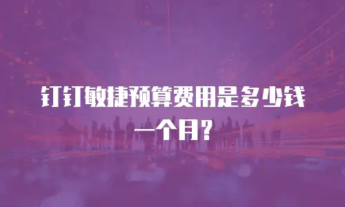 钉钉敏捷预算费用是多少钱一个月？