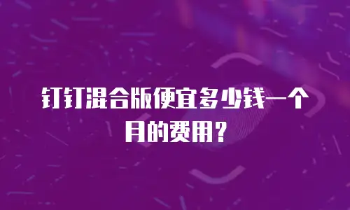 钉钉混合版便宜多少钱一个月的费用？