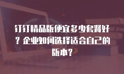 钉钉精品版便宜多少套餐好？企业如何选择适合自己的版本？