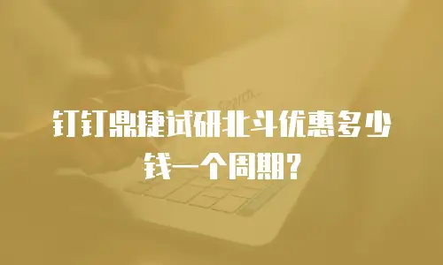 钉钉鼎捷试研北斗优惠多少钱一个周期？