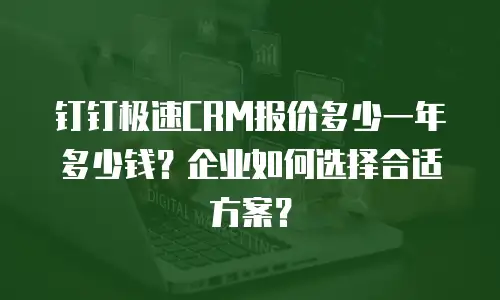 钉钉极速CRM报价多少一年多少钱？企业如何选择合适方案？