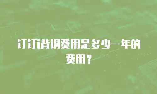 钉钉i背调费用是多少一年的费用？