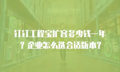 钉钉工程宝扩容多少钱一年？企业怎么选合适版本？