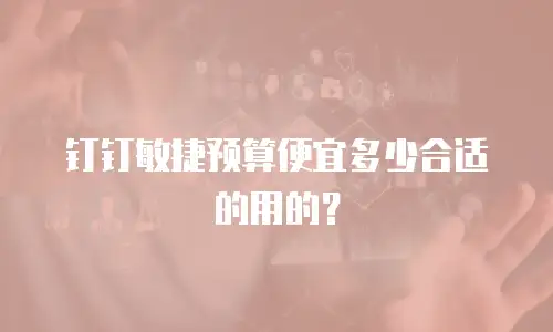 钉钉敏捷预算便宜多少合适的用的？
