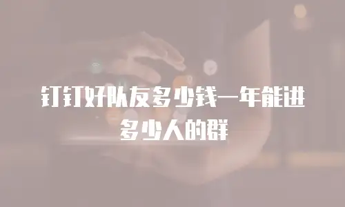 钉钉好队友多少钱一年能进多少人的群