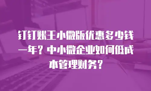 钉钉账王小微版优惠多少钱一年？中小微企业如何低成本管理财务？