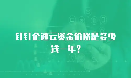 钉钉企速云资金价格是多少钱一年？
