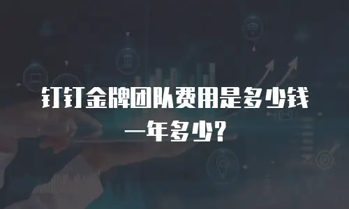 钉钉金牌团队费用是多少钱一年多少？