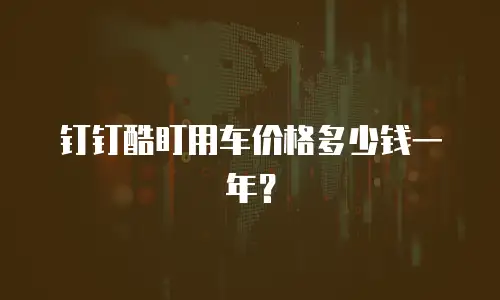 钉钉酷盯用车价格多少钱一年？