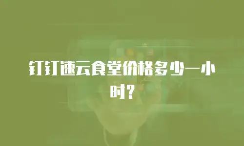 钉钉速云食堂价格多少一小时？