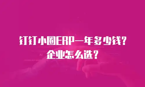 钉钉小圈ERP一年多少钱？企业怎么选？
