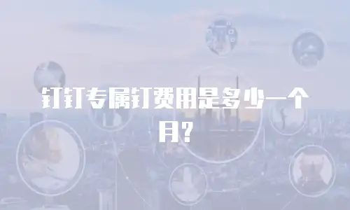 钉钉专属钉费用是多少一个月？
