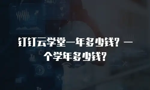 钉钉云学堂一年多少钱？一个学年多少钱？