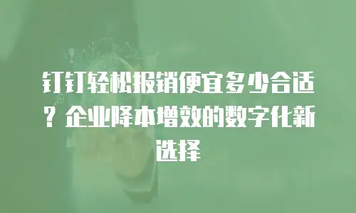 钉钉轻松报销便宜多少合适？企业降本增效的数字化新选择