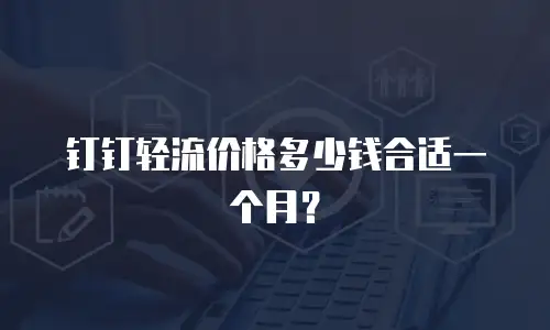 钉钉轻流价格多少钱合适一个月？