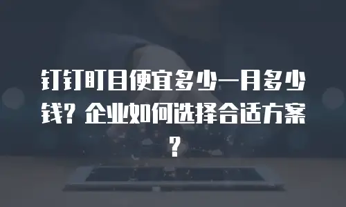 钉钉盯目便宜多少一月多少钱？企业如何选择合适方案？