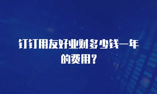 钉钉用友好业财多少钱一年的费用？