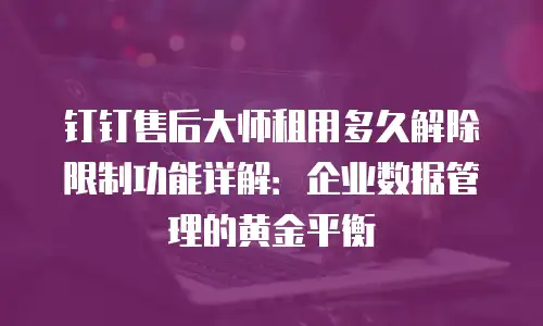钉钉售后大师租用多久解除限制功能详解：企业数据管理的黄金平衡