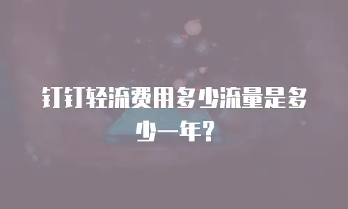 钉钉轻流费用多少流量是多少一年？