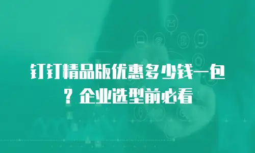 钉钉精品版优惠多少钱一包？企业选型前必看