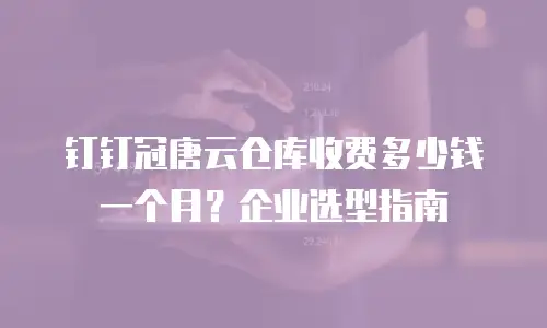 钉钉冠唐云仓库收费多少钱一个月？企业选型指南