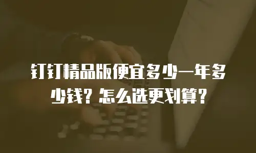 钉钉精品版便宜多少一年多少钱？怎么选更划算？