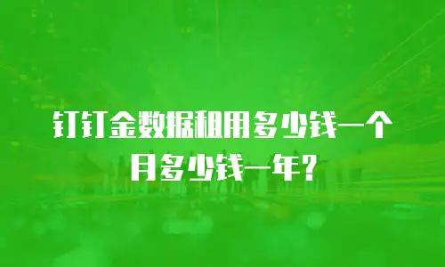 钉钉金数据租用多少钱一个月多少钱一年？