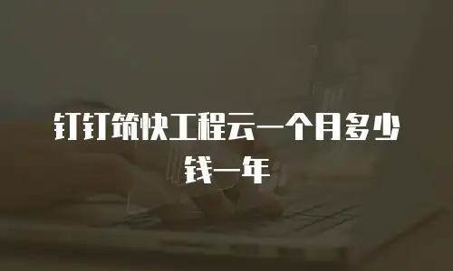 钉钉筑快工程云一个月多少钱一年