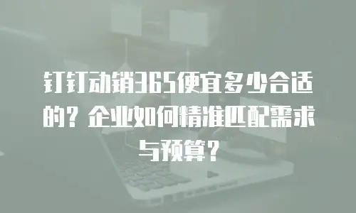钉钉动销365便宜多少合适的？企业如何精准匹配需求与预算？