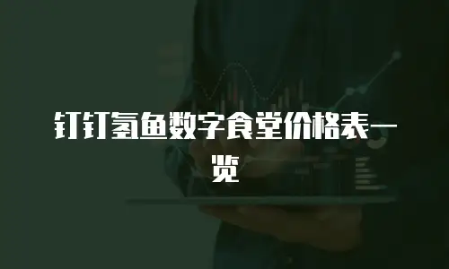 钉钉氢鱼数字食堂价格表一览