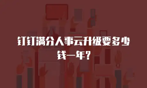 钉钉满分人事云升级要多少钱一年？