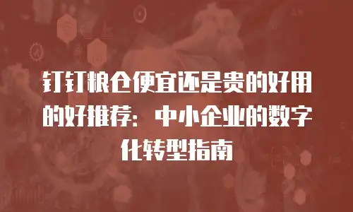 钉钉粮仓便宜还是贵的好用的好推荐：中小企业的数字化转型指南
