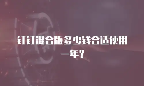 钉钉混合版多少钱合适使用一年？