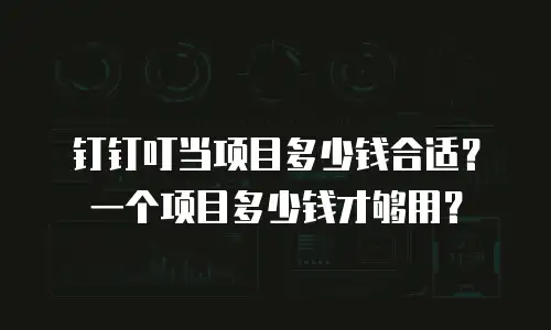 钉钉叮当项目多少钱合适？一个项目多少钱才够用？