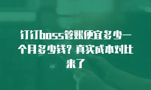 钉钉boss管账便宜多少一个月多少钱？真实成本对比来了