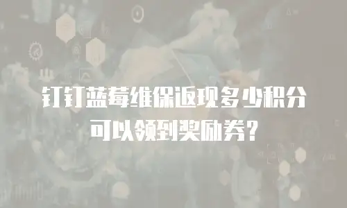 钉钉蓝莓维保返现多少积分可以领到奖励券？