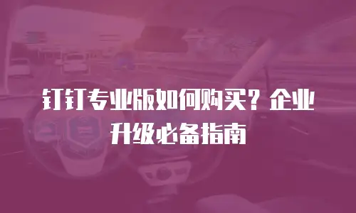钉钉专业版如何购买？企业升级必备指南