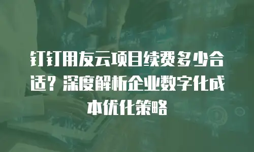 钉钉用友云项目续费多少合适？深度解析企业数字化成本优化策略