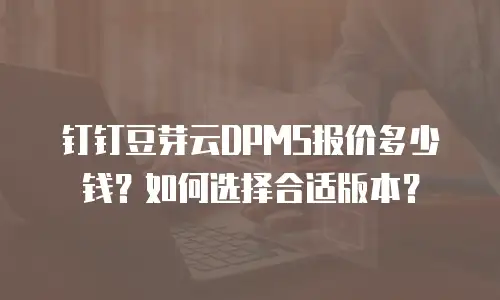 钉钉豆芽云DPMS报价多少钱？如何选择合适版本？