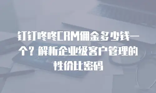 钉钉咚咚CRM佣金多少钱一个？解析企业级客户管理的性价比密码