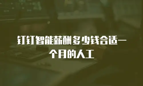 钉钉智能薪酬多少钱合适一个月的人工