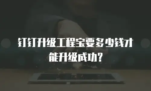 钉钉升级工程宝要多少钱才能升级成功？