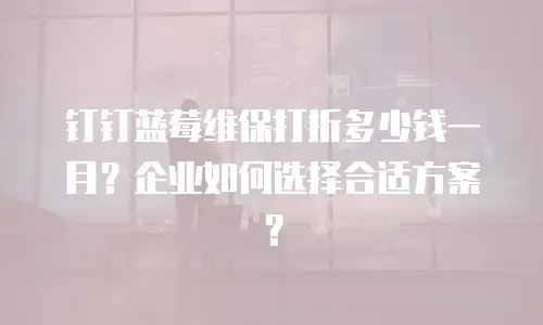 钉钉蓝莓维保打折多少钱一月？企业如何选择合适方案？